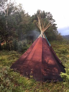 Lavvoen hvor vi var samlet andre kursdag